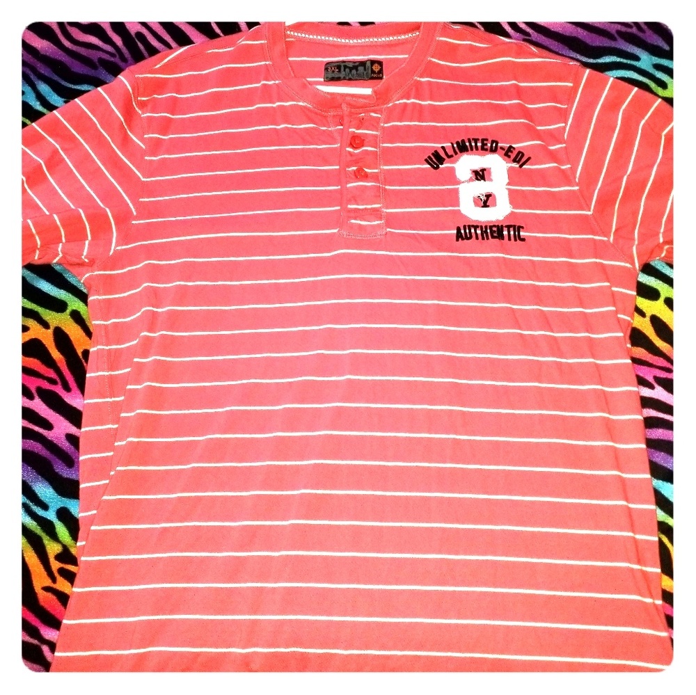 A nice and dressy peach and white stripes shirt